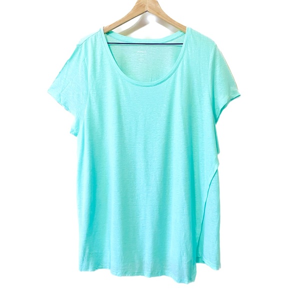 J. Jill Tops J Jill Pure Jill Linen Layered Tee Top Seaglass Green